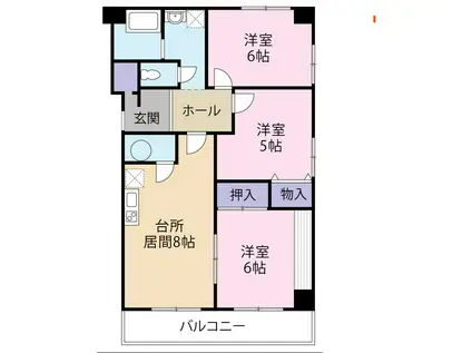 太陽ビル(3DK/4階)の間取り写真