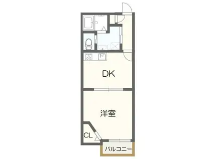 アーク天台(1K/2階)の間取り写真