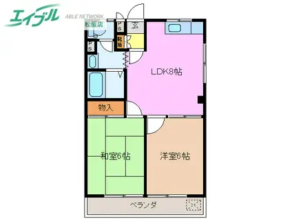 ラ・エスペール707(2LDK/3階)の間取り写真