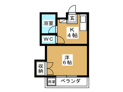 ジュネパレス新松戸第10(1K/2階)の間取り写真