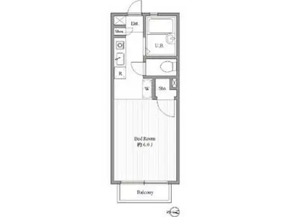 ルマシスワ(ワンルーム/1階)の間取り写真