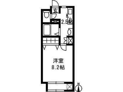 エフォート(1K/1階)の間取り写真