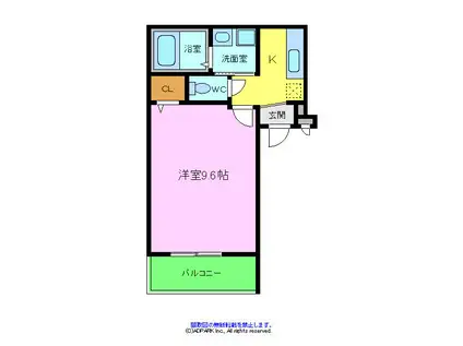 フォーリーブス 33 A棟(1K/2階)の間取り写真