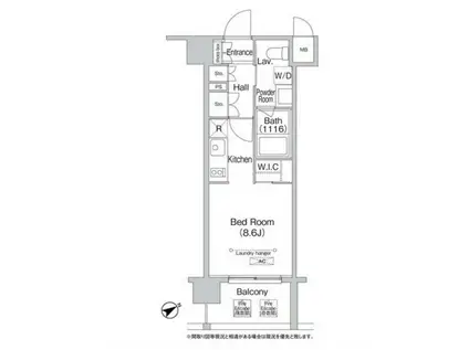 エミネンス高輪台(ワンルーム/6階)の間取り写真