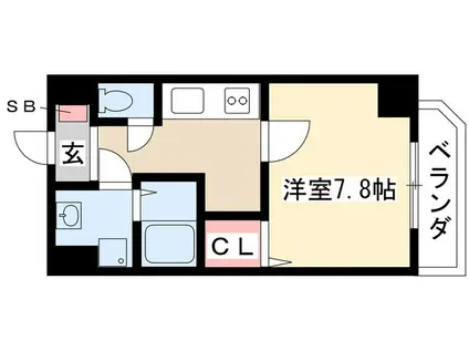 アトネス1604(1K/4階)の間取り写真