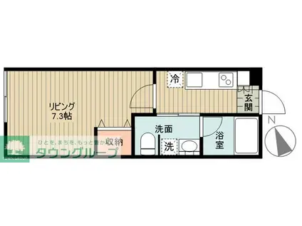 オータムコート(1K/1階)の間取り写真