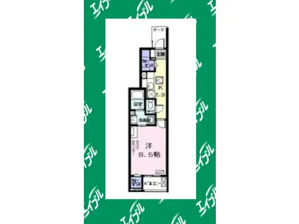 RESTART(1K/1階)の間取り写真