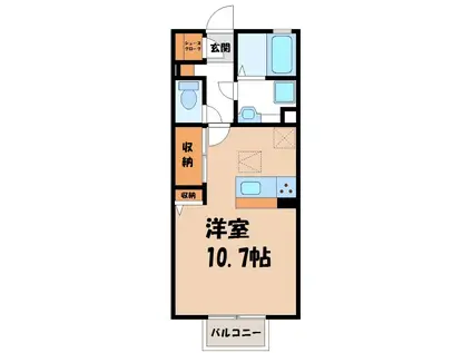 ジュール・シャン(ワンルーム/1階)の間取り写真