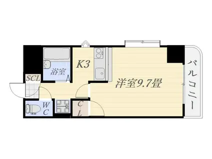 ロイヤルパレス松原(1K/6階)の間取り写真