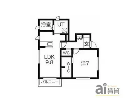 アドバンス霞 東棟(1LDK/1階)の間取り写真