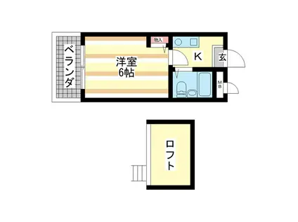 シティパレス谷田町P-7(1K/1階)の間取り写真