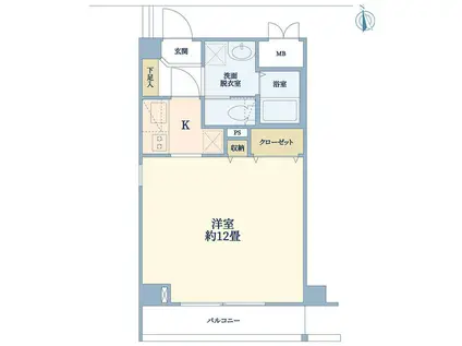 コート錦が丘(1K/3階)の間取り写真