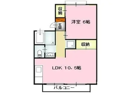 セントラルハイツA(1LDK/2階)の間取り写真