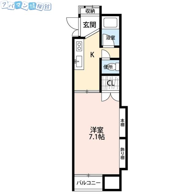 エステート旭町(1K/1階)の間取り写真