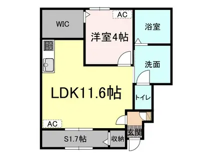 M L V I N A(1SLDK/1階)の間取り写真