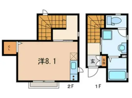 メゾン武蔵(ワンルーム/1階)の間取り写真