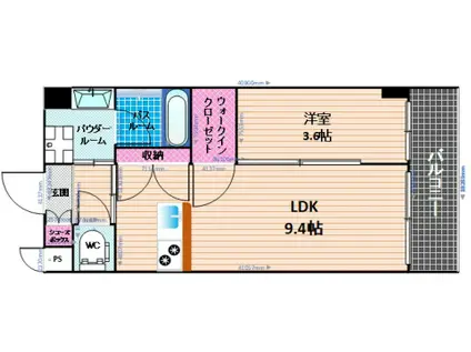 ルミナス アルファシオ(1LDK/5階)の間取り写真