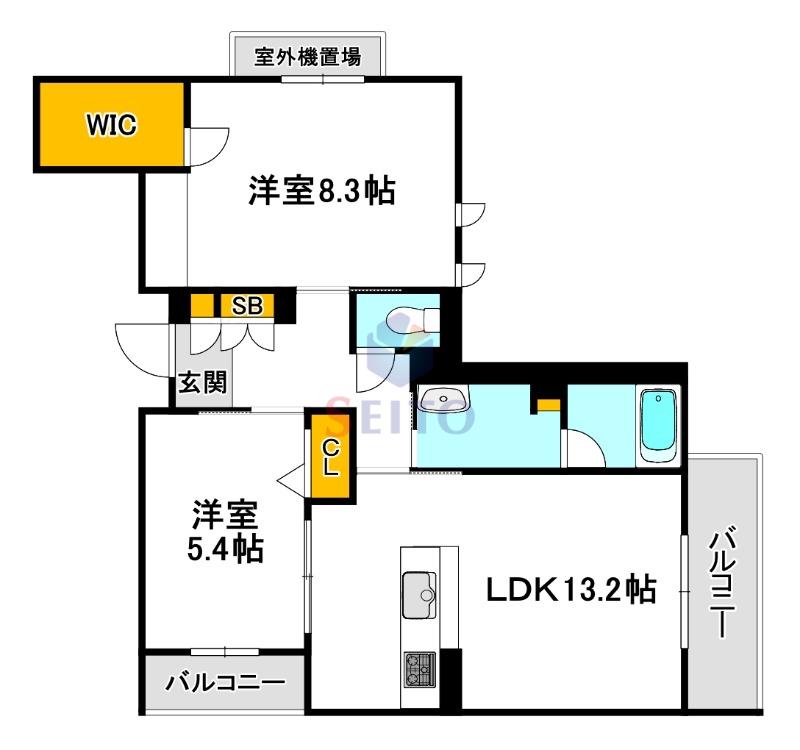 シャーメゾン ラヴィ(2LDK/3階)の間取り写真