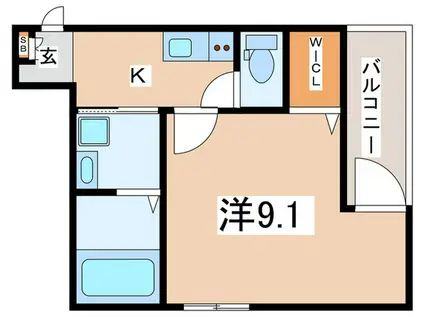 フジパレス尼崎武庫之荘II番館(1K/1階)の間取り写真