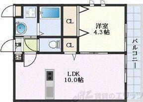 ニューアムールクラニア(1LDK/2階)の間取り写真