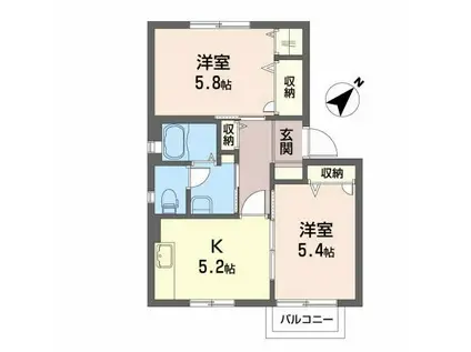 アクアロードVI(2K/2階)の間取り写真