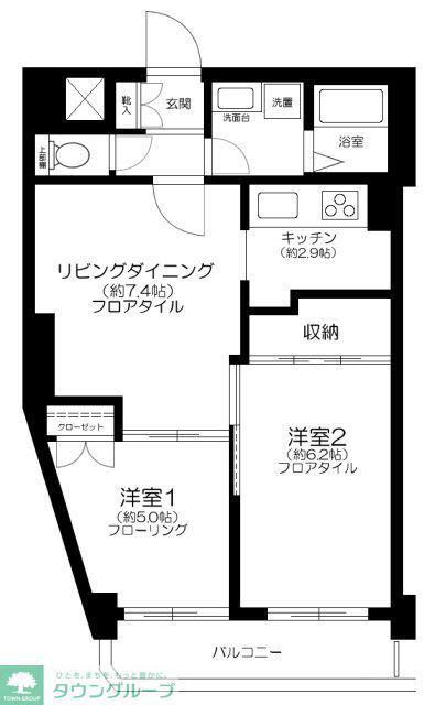 Sフラット吉祥寺(2LDK/2階)の間取り写真