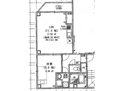 ELVITA(1LDK/4階)の間取り写真