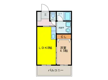 秋桜マンション(1LDK/5階)の間取り写真