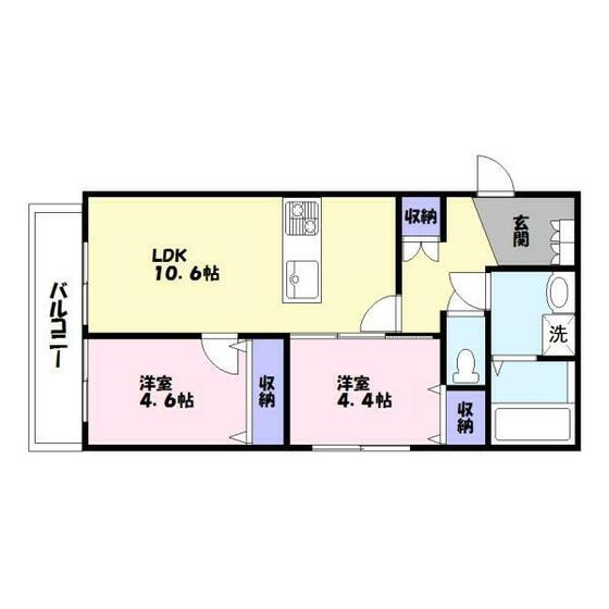 ミライテラス(2LDK/3階)の間取り写真