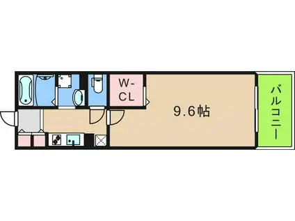 サン・リーフ(1K/2階)の間取り写真