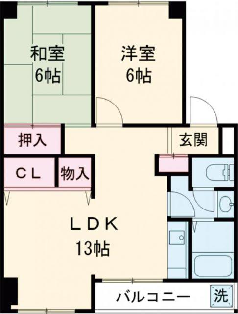 シャンボール鶴見(2LDK/1階)の間取り写真