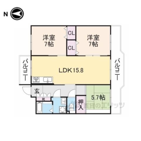 ORIENTRESIDENCESUEHI(3LDK/2階)の間取り写真