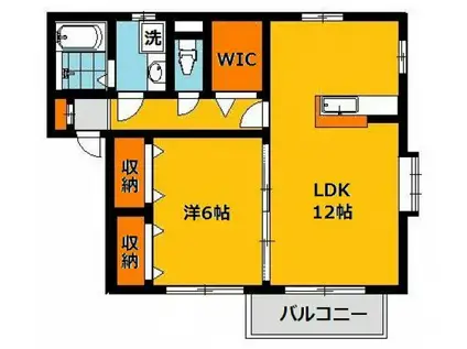 プラセールG(1LDK/2階)の間取り写真