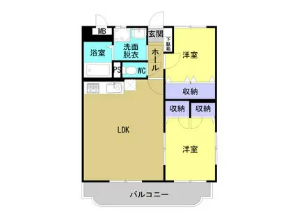 インフィニティ(2LDK/2階)の間取り写真