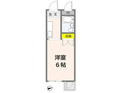 ブレスト青梅(ワンルーム/4階)の間取り写真