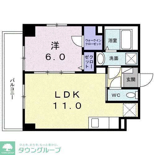 ラ メッゾ(1LDK/3階)の間取り写真