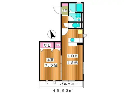 ラ エスペランサ(1LDK/3階)の間取り写真