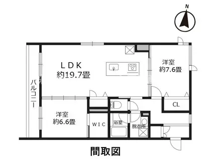 プレミールM(2LDK/4階)の間取り写真
