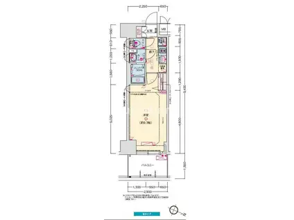 プレサンス神戸セレスティア(1K/3階)の間取り写真