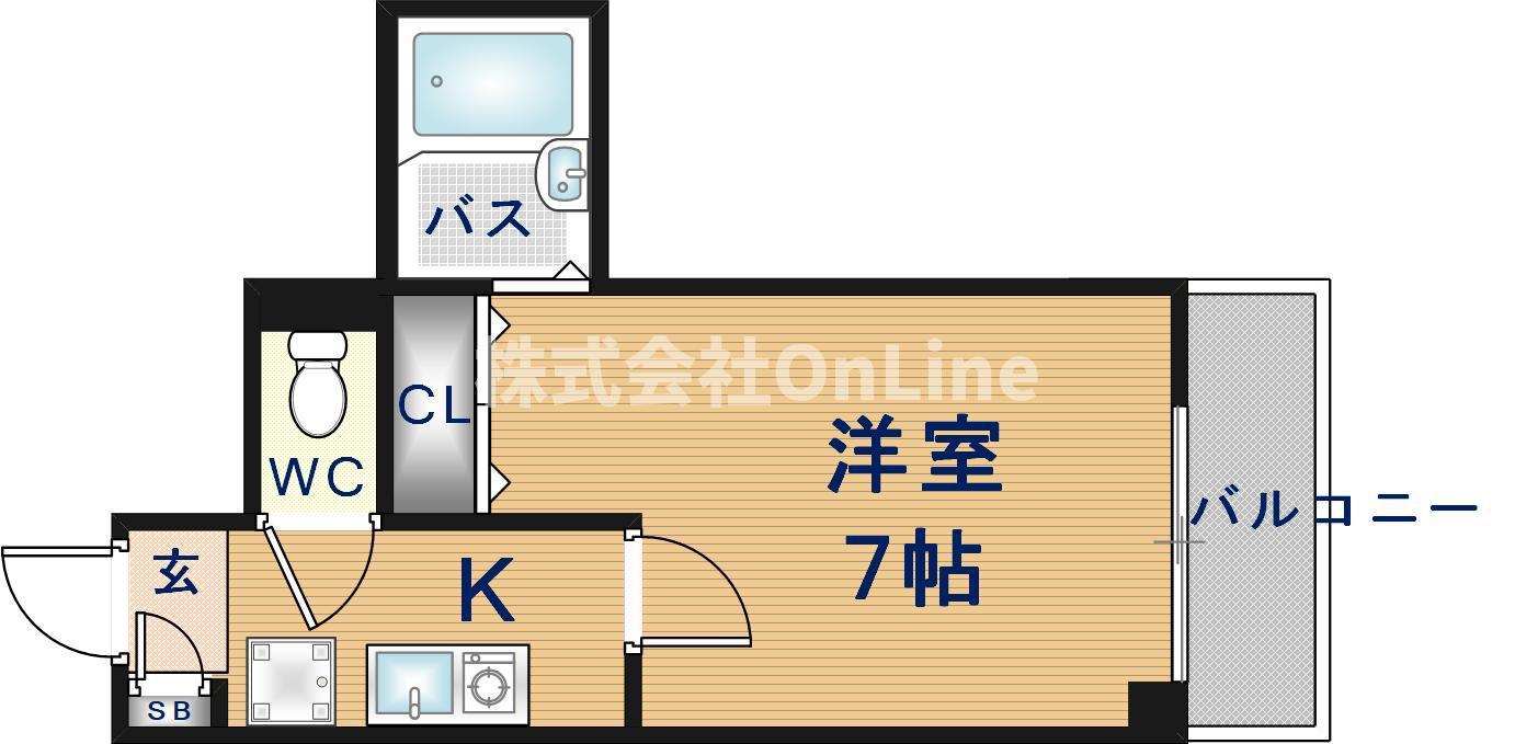チェリーハイツ宮町(1K/1階)の間取り写真