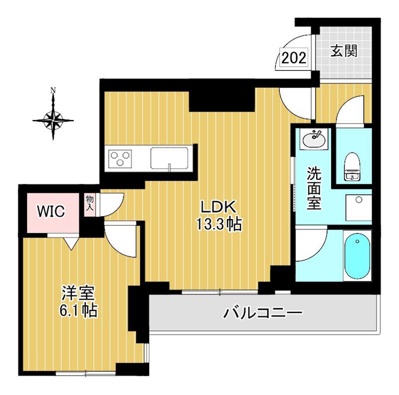 クラリエール(1LDK/2階)の間取り写真