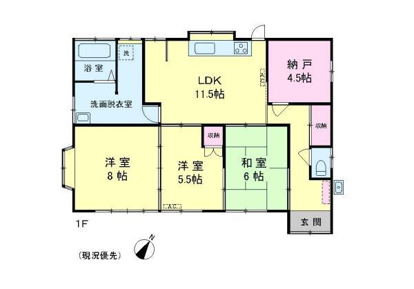 春日台3丁目アパート1F(3SLDK/1階)の間取り写真