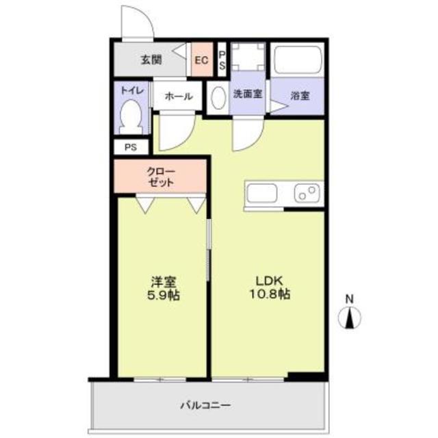 FORESTMAISON京都北山 ウエスト(1LDK/2階)の間取り写真