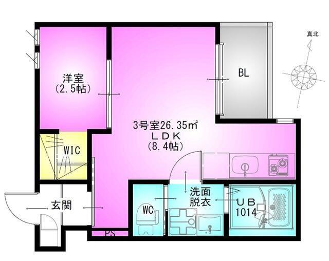 REGALEST 千葉駅(1LDK/1階)の間取り写真