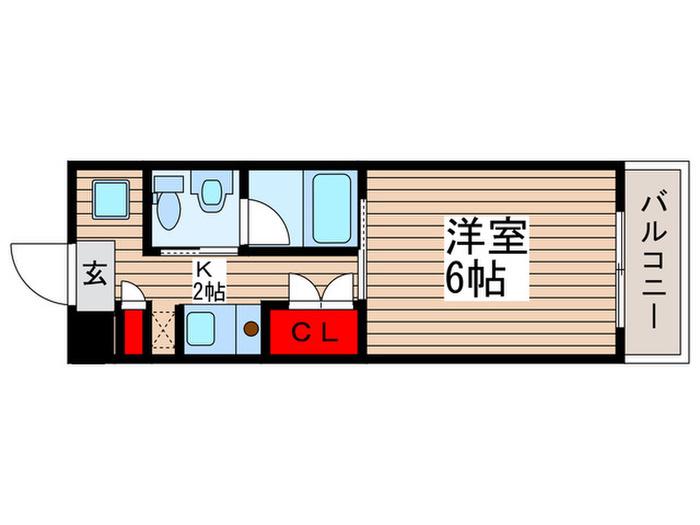 東京メトロ東西線 西葛西駅 徒歩12分 7階建 築23年(1K/4階)の間取り写真