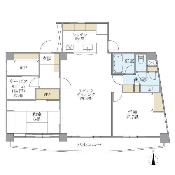 ティアラ恵比寿(2SLDK/6階)の間取り写真