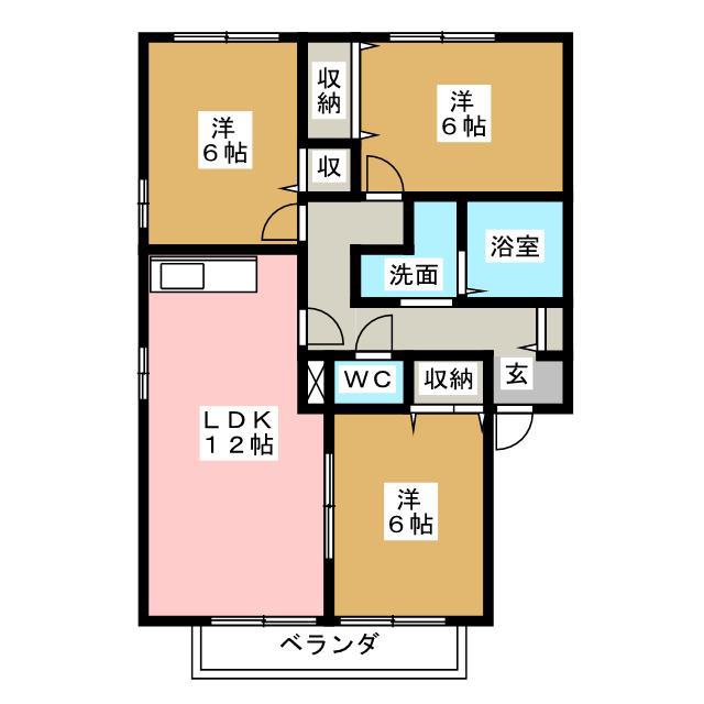 ウィル・フレア(3LDK/2階)の間取り写真