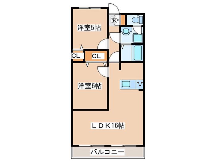 グリーンハイム(2LDK/3階)の間取り写真