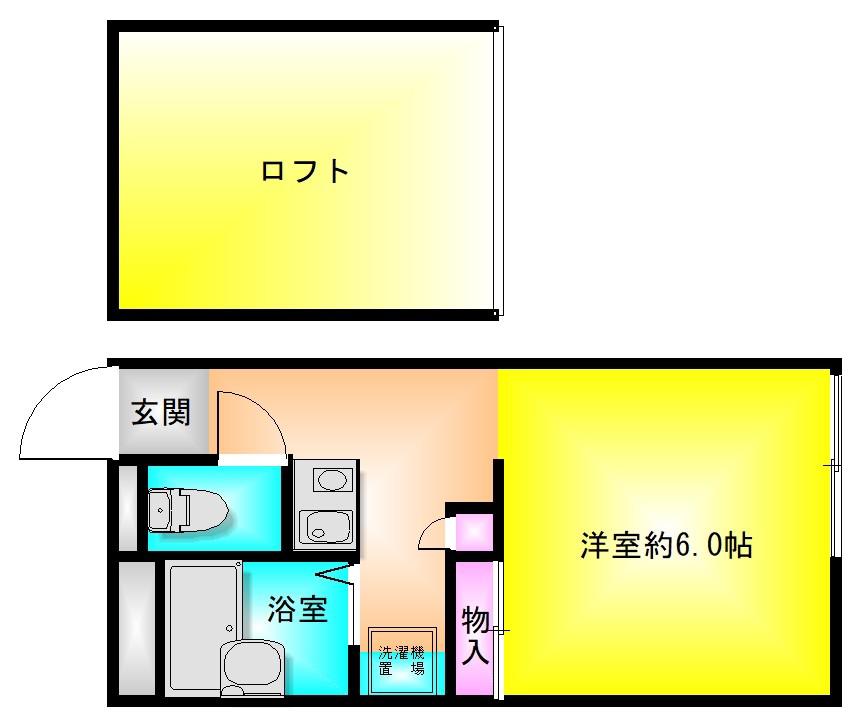 レオパレス道(1K/2階)の間取り写真