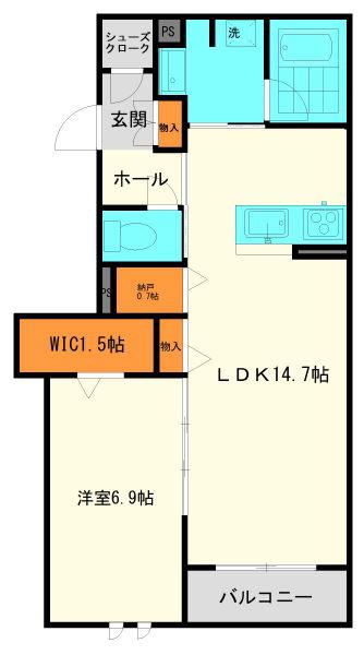 BLOOM STAGE(1LDK/1階)の間取り写真